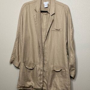 Soft Surroundings Tan Open Front Blazer Size Small